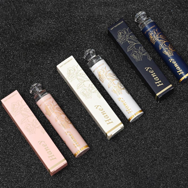 Portable Detachable Split Toothbrush – Lipstick & Star Flower Design, Soft Bristles for Sensitive Teeth, Compact & Lightweight for Business Trips, Camping, Travel (White 1pcs) - Image 4